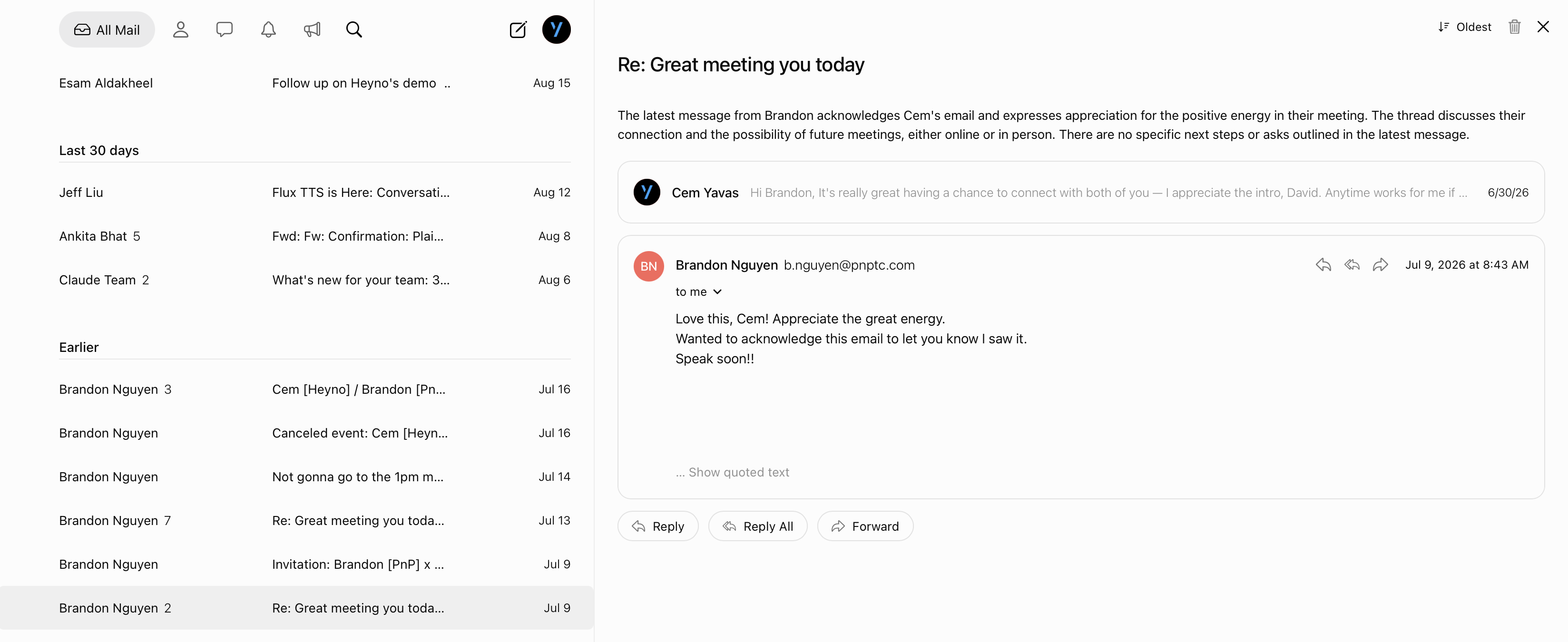 Heyno mail client